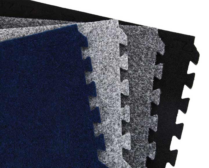 four different colors carpet foam mats