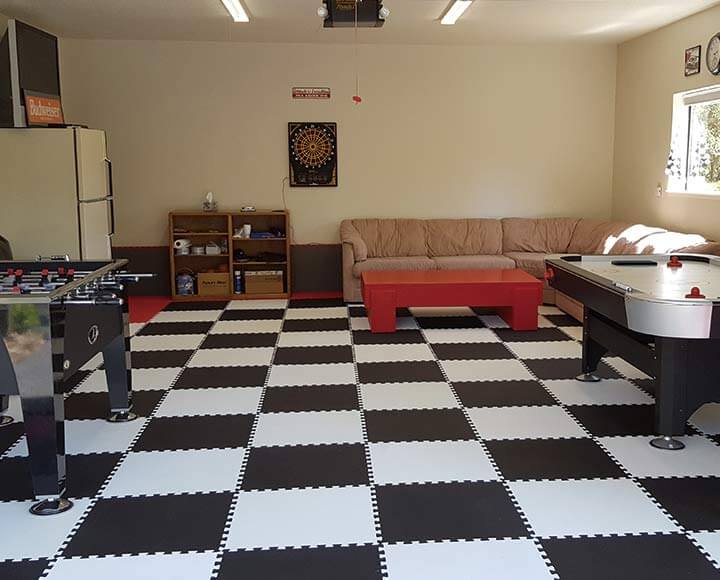 black and white interlocking foam mats for basement floor