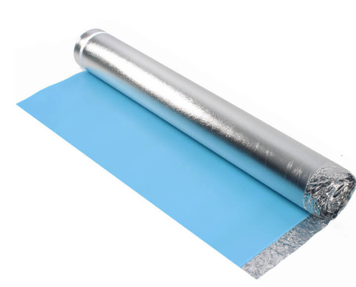 blue smooth floor underlay with aluminum film