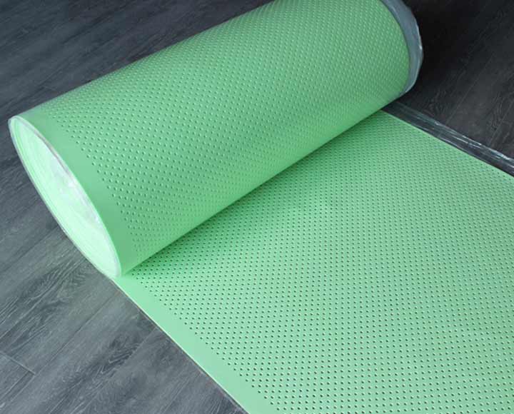 green perforated polyethylene foam underlay for heating floor