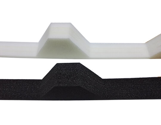 Cross linked Polyethylene foam closure strips for metal roofing