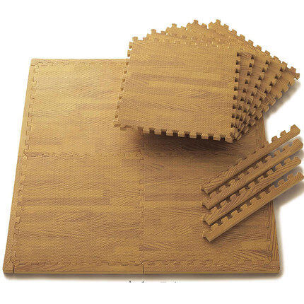 wood grain foam mats with strips for easy installation