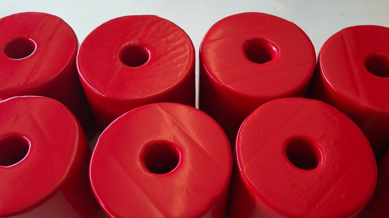 Closed Cell Foam with Red Vinyl Dip Coating